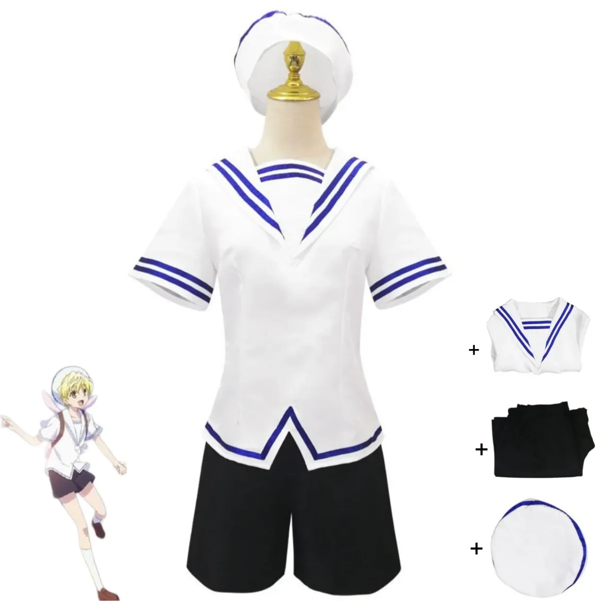 

Anime Fruits Basket Soma Momiji Cosplay Costume Japanese JK School Uniforms Skirt Hat Adult Woman Kawaii Campus Sailor Suit