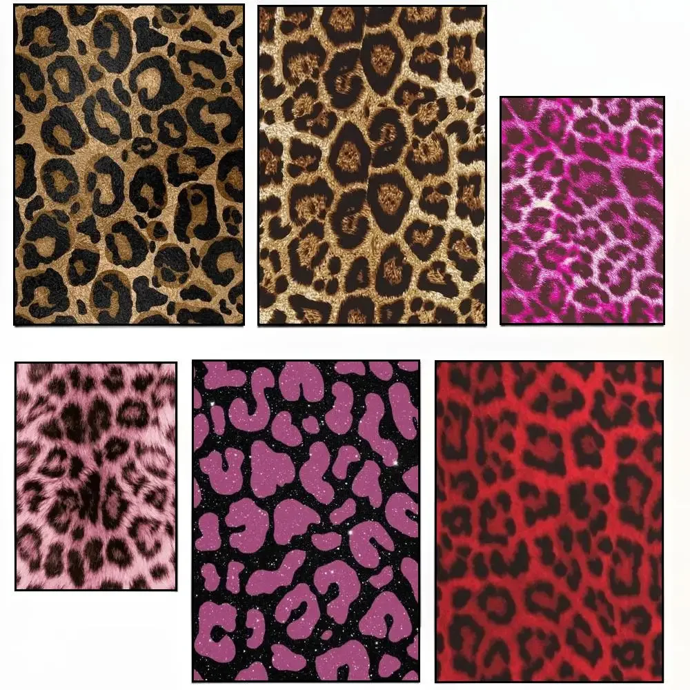 1pc frameless canvas painting 1pc frameless Charming Art Leopard Print Poster Sticky Poster Paper Sticker DIY Room Bar Cafe Wall