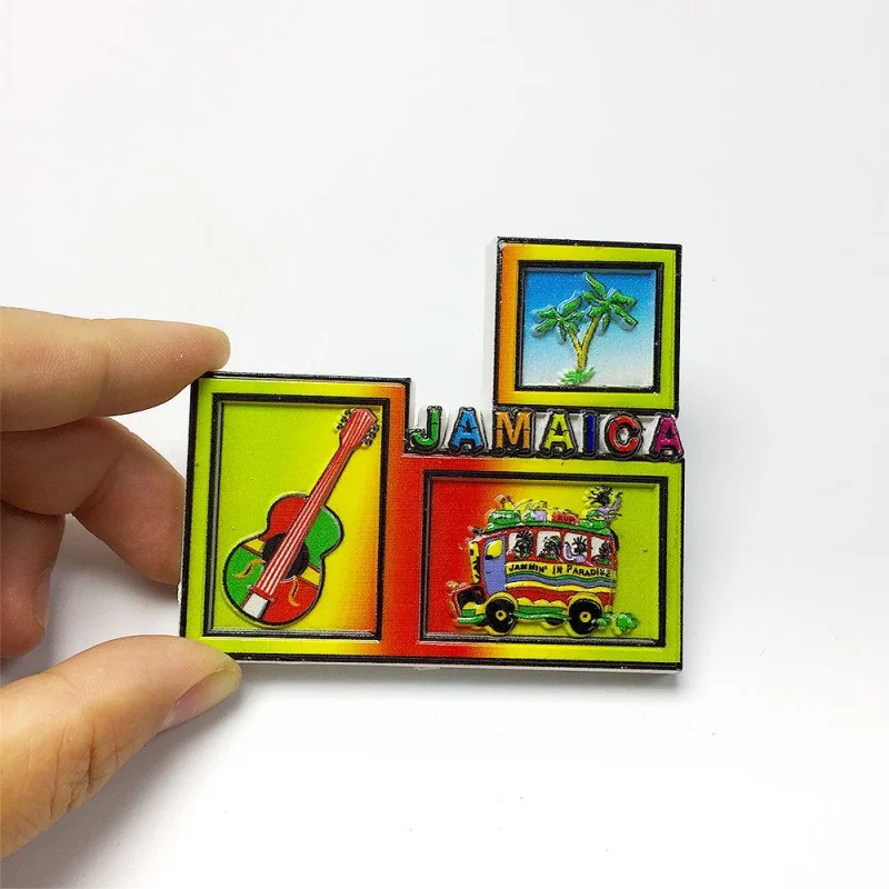 Jamaica Cultural Creative Home Decor Travel Souvenir Magnetic Refrigerator Pots And Plates
