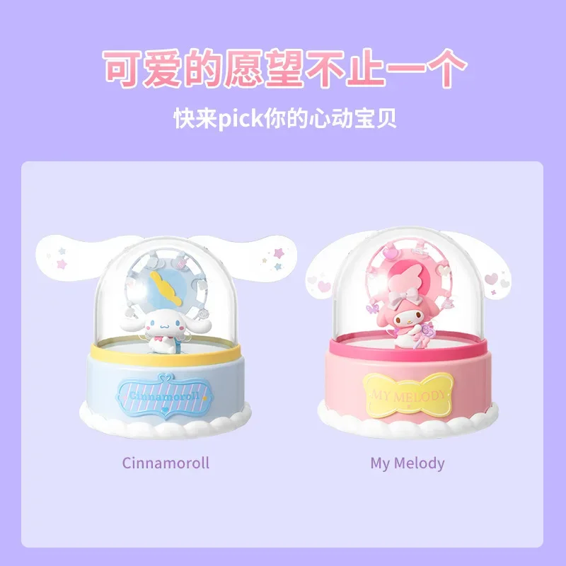 MINISO Sanrios My Melody Cinnamoroll Romantic Cute Wishing Lamp Girl Anime Kawaii Bedroom Decoration Night Light Birthday Gift