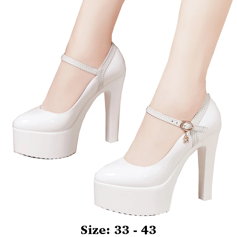 

high quality leather shoe for women 6cm 8cm 10cm 13cm high heel print point toe 32 33 43 elegant and fashion shoe black white