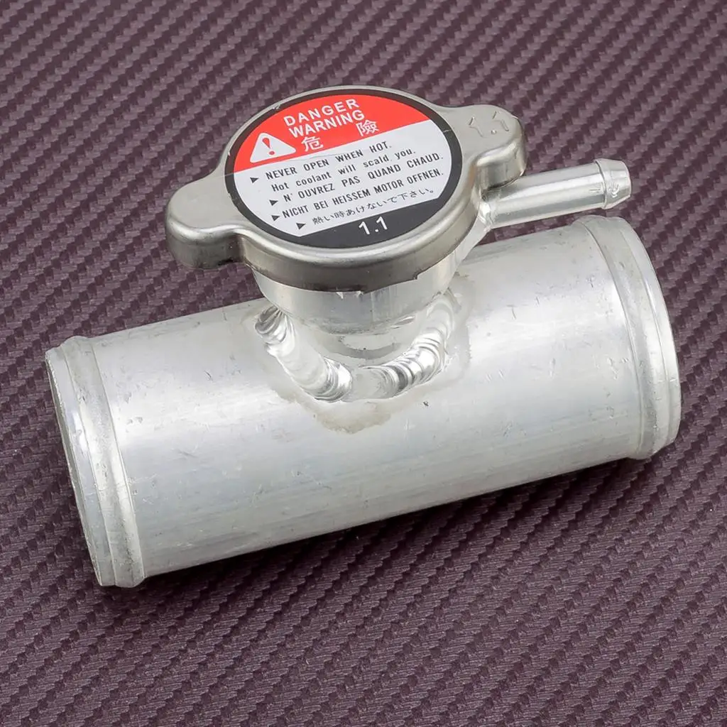 

1-3/4" 45mm Universal Car Silver In Line Radiator Hose Filler Neck with Cap Aluminum