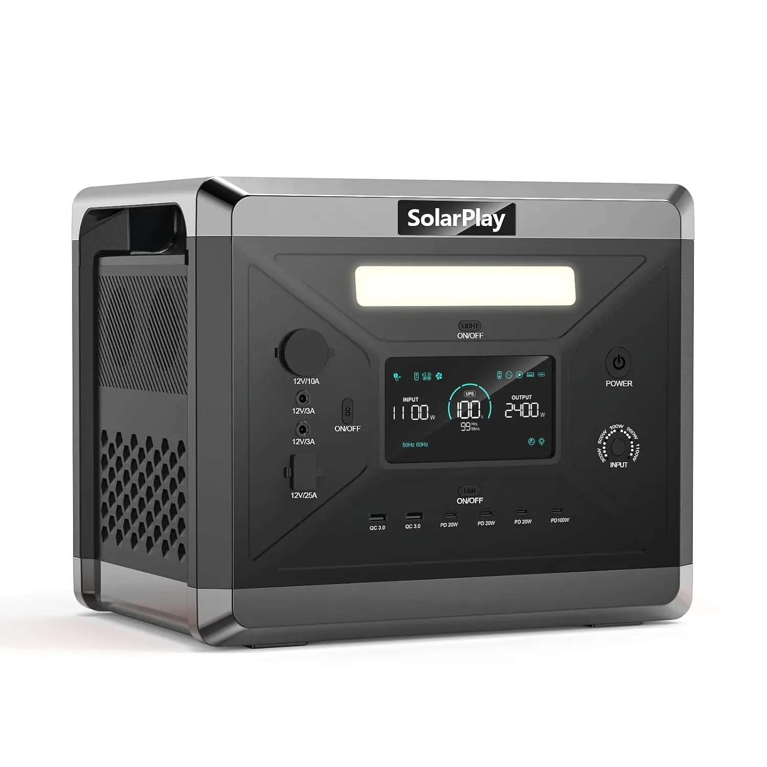 

2400W Portable Power Station 2160Wh LFP Battery 1.5H Fast Charging Camping RV Home Custom