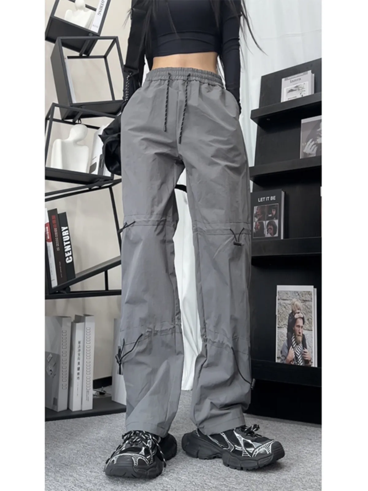 

Американские брюки в стиле High Street Slim Fit для работы, модные мужские функциональные быстросохнущие повседневные брюки свободного кроя, длинные брюки