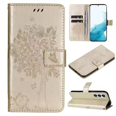 Phone Case For Samsung Galaxy M32 F22 M22 A22S A03 A53 M52 A13 A04S S22 Ultra M32 Stand Cover Card Slots Embossed Luxury Leather