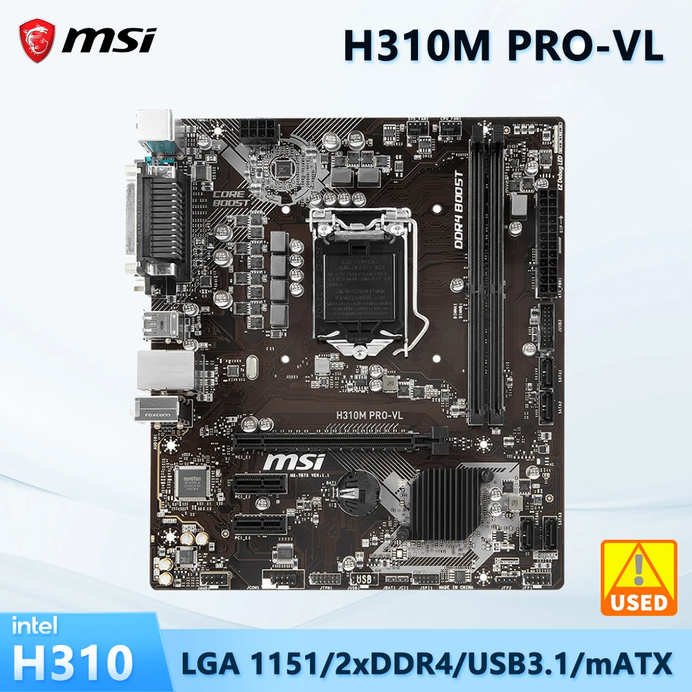 MSI H310M PRO-VL Płyta główna LGA 1151 Obsługa Intel H310 i7-9700KF 9900 9500F 9400F 8300 8500 G4930 8100 procesor DDR4 32 GB m-ATX