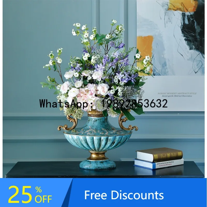 x1 Decoración de flores artificiales de alta gama para el hogar para sala de estar, entrada, mesa de comedor, mueble de TV