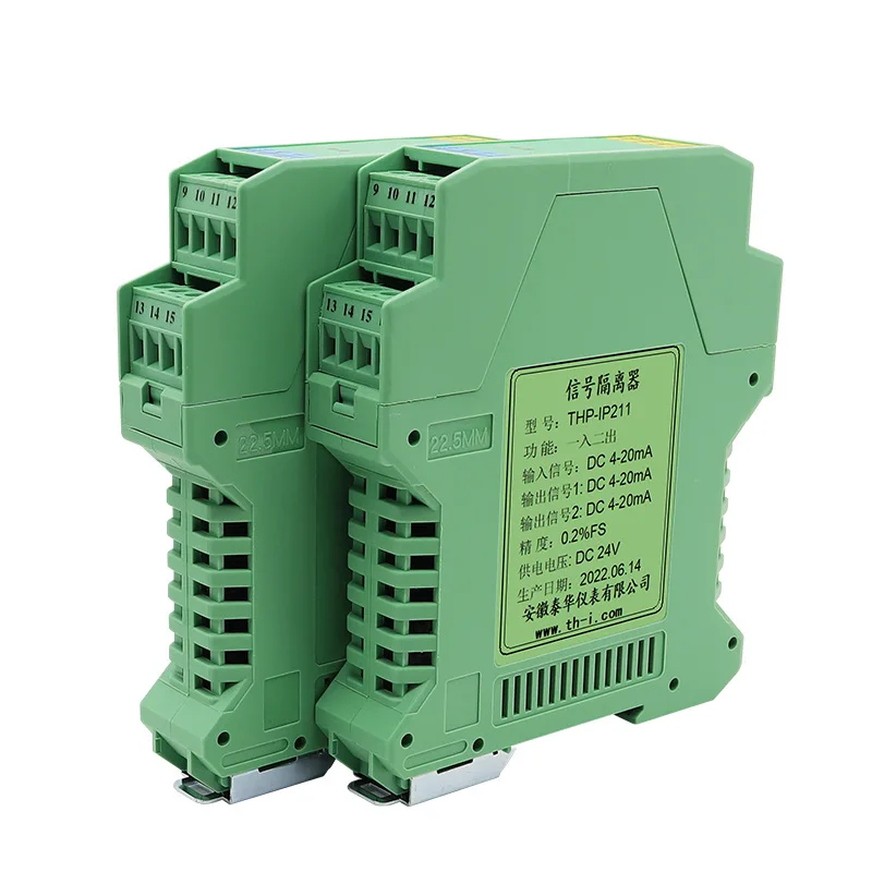 Signal Isolator, 1-in 2-out Distribution Conversion Power Distribution Transmitter, Active 4-20mA, 0-10V Output