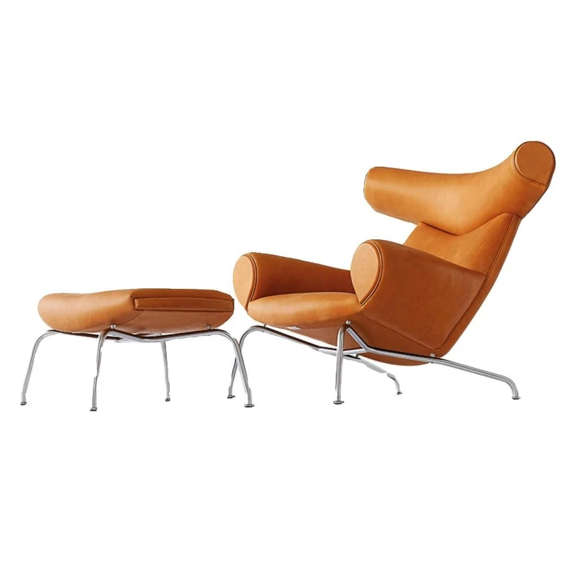 

Italian master chair leather single sofa chair leisure antique simple modern lazy bull