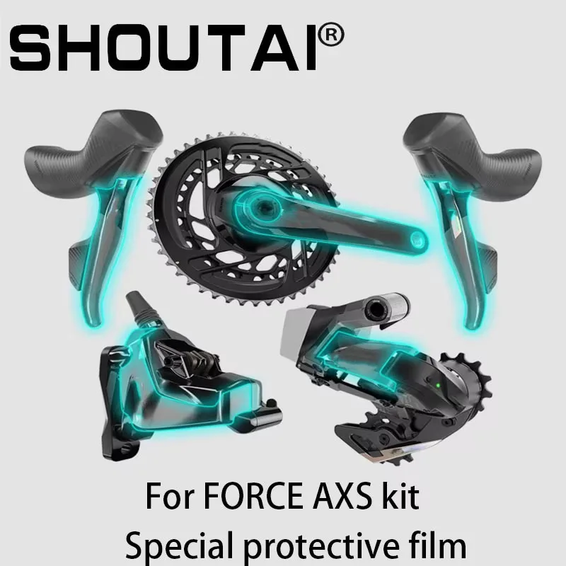 For SRAM FORCE AXS Kit Protective Film Road Bike MTB Full Set Of Crank Tooth Disc Rear Dial Brake Hand Transformation Stickers