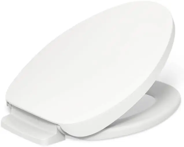 

Heated Elongated Toilet Seat with Soft Close, Night Light in White - Quiet and Slow Closing