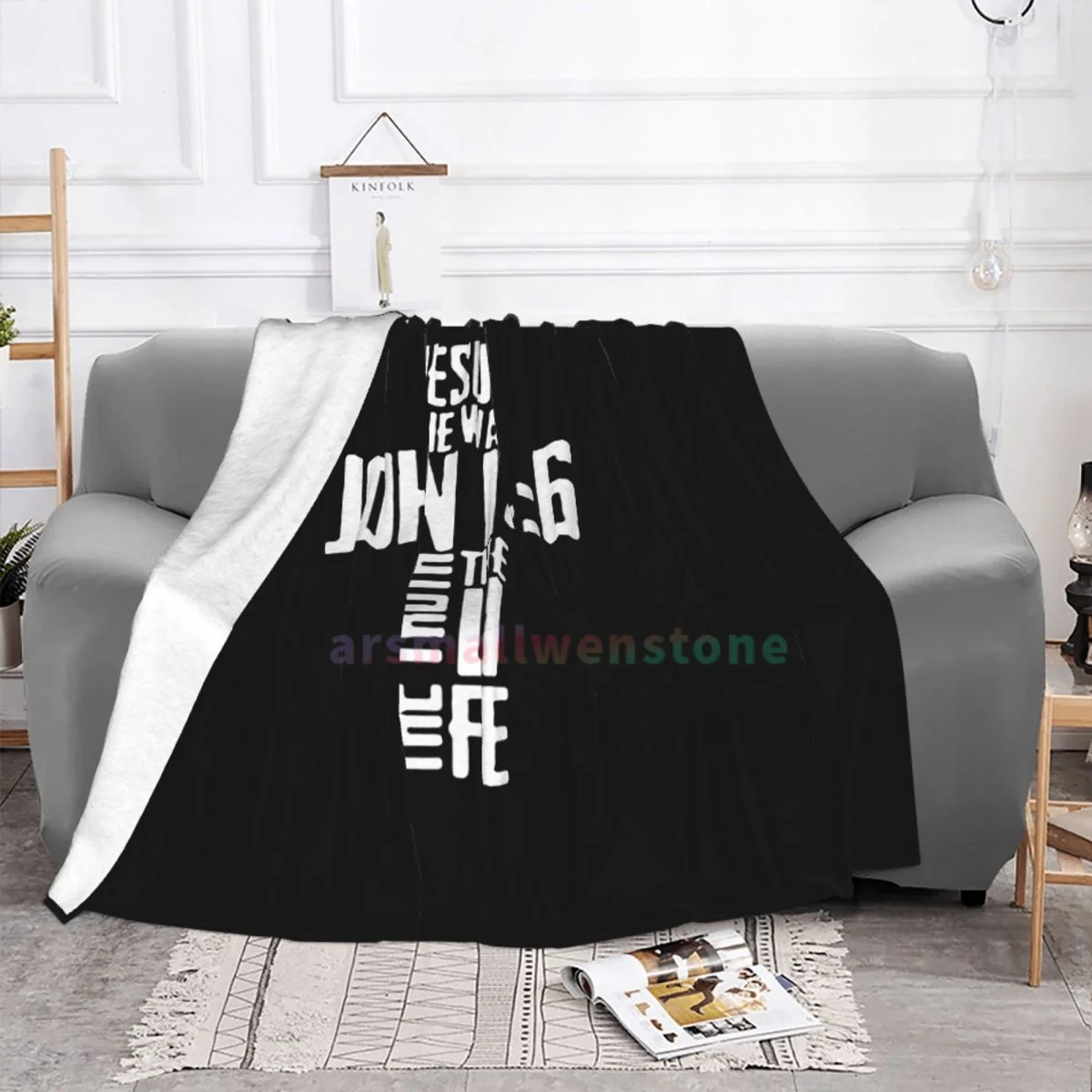 Bible Verse Jesus The Way John Flannel Fleece Blanket Soft Warm Lightweight Cozy Anti-Pilling Fuzzy Throw Blankets for Couch Bed