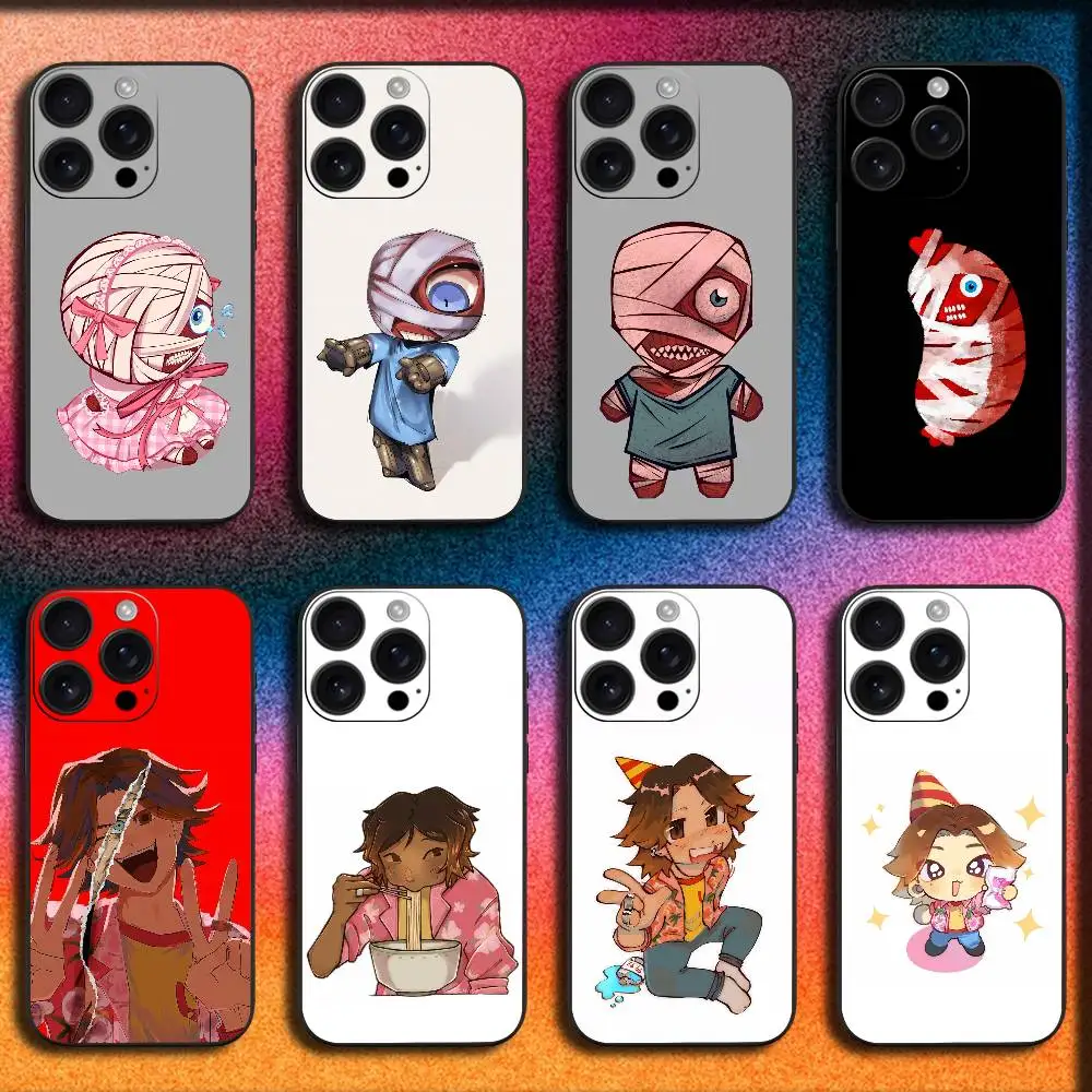 For Daisuke Curly Mouthwashing Phone Case For iPhone 15 17 11 14 13 16 12 E Air Pro Max Mini Plus Black Silicone Cover