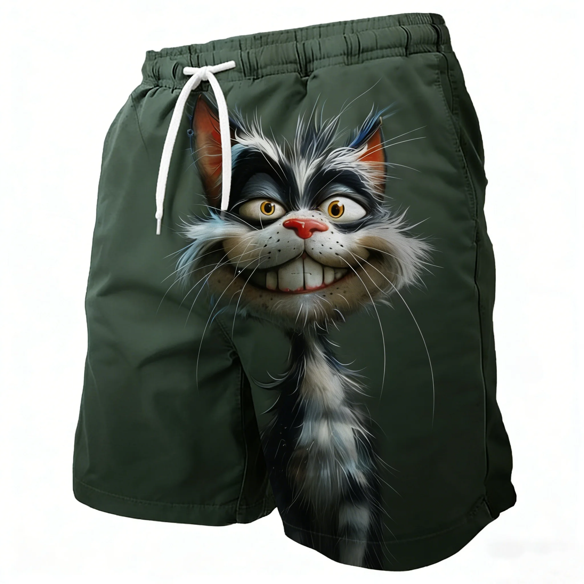 

Funny Cat Graphic Beach Shorts for Men 3D Print Animal Board Shorts Sports Gym Swim Trunks Swimsuit homme Cool Ice Shorts Pants