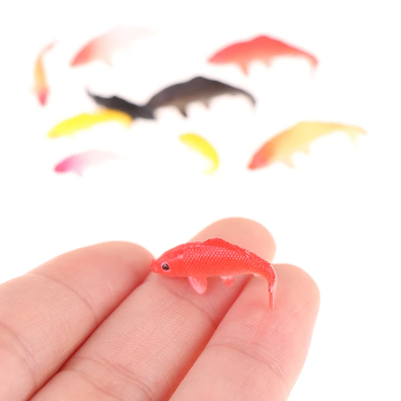 Dollhouse Miniature Fish Carp Doll, casa ornamento, brinquedo, 5pcs