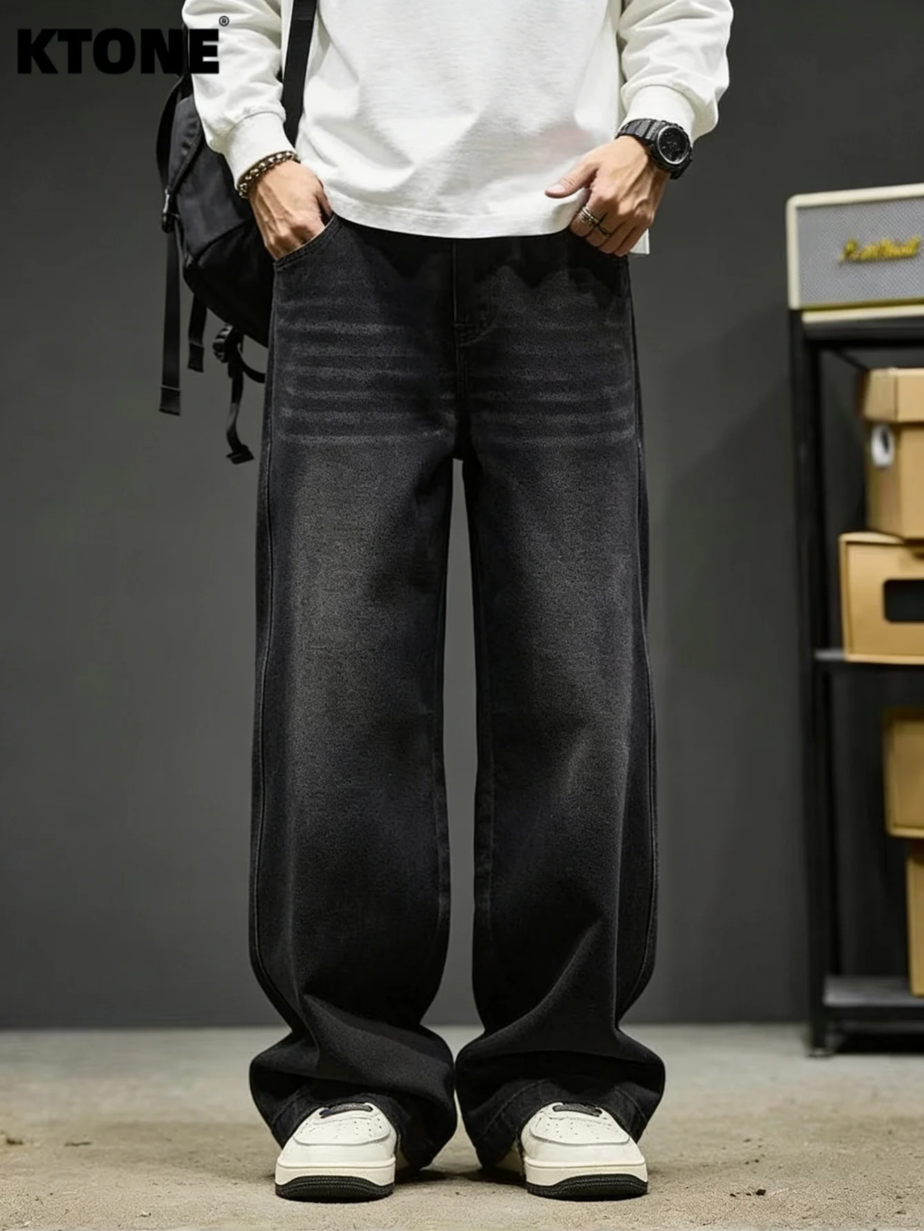 

Джинсы Y2K, черные, свободного кроя, из светлого денима, в стиле ретро, Harajuku, без аксессуаров и ремней.