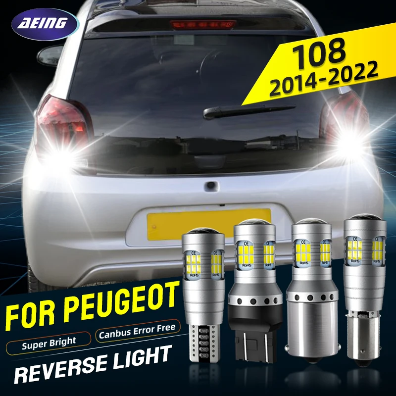 For Peugeot 108 Hatch TOP Cabrio LED Reverse Light Blubs Backup Reversing Lamp Bulb 2014 2015 2016 2017 2018 2019 2020 2021 2022
