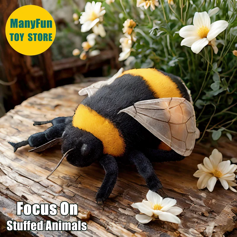 Realistic Bumblebee High Fidelity Bee Plushie Wasp Plush Toys Lifelike Animals Simulation Stuffed Doll Kawai Toy Gifts