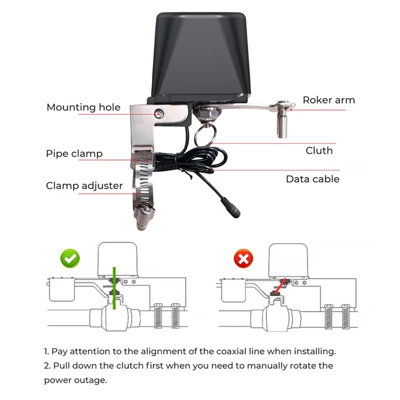 

Exquisite-Wifi Robot Waterproof Valve Tuya Smart Remote Control APP Remote Control Water Pipe Gas Wireless Valve Switch US Plug