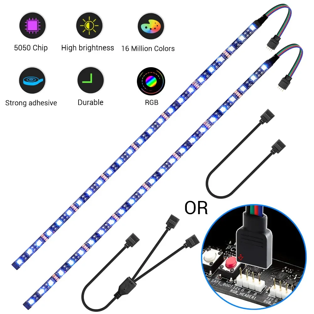 12V LED bande RGB 4pin LED en-têtes pour PC, coque d'ordinateur/RGB bande panneau de commande de la carte mère RGB-en-tête (+ 12 V, G, R, B) 5050