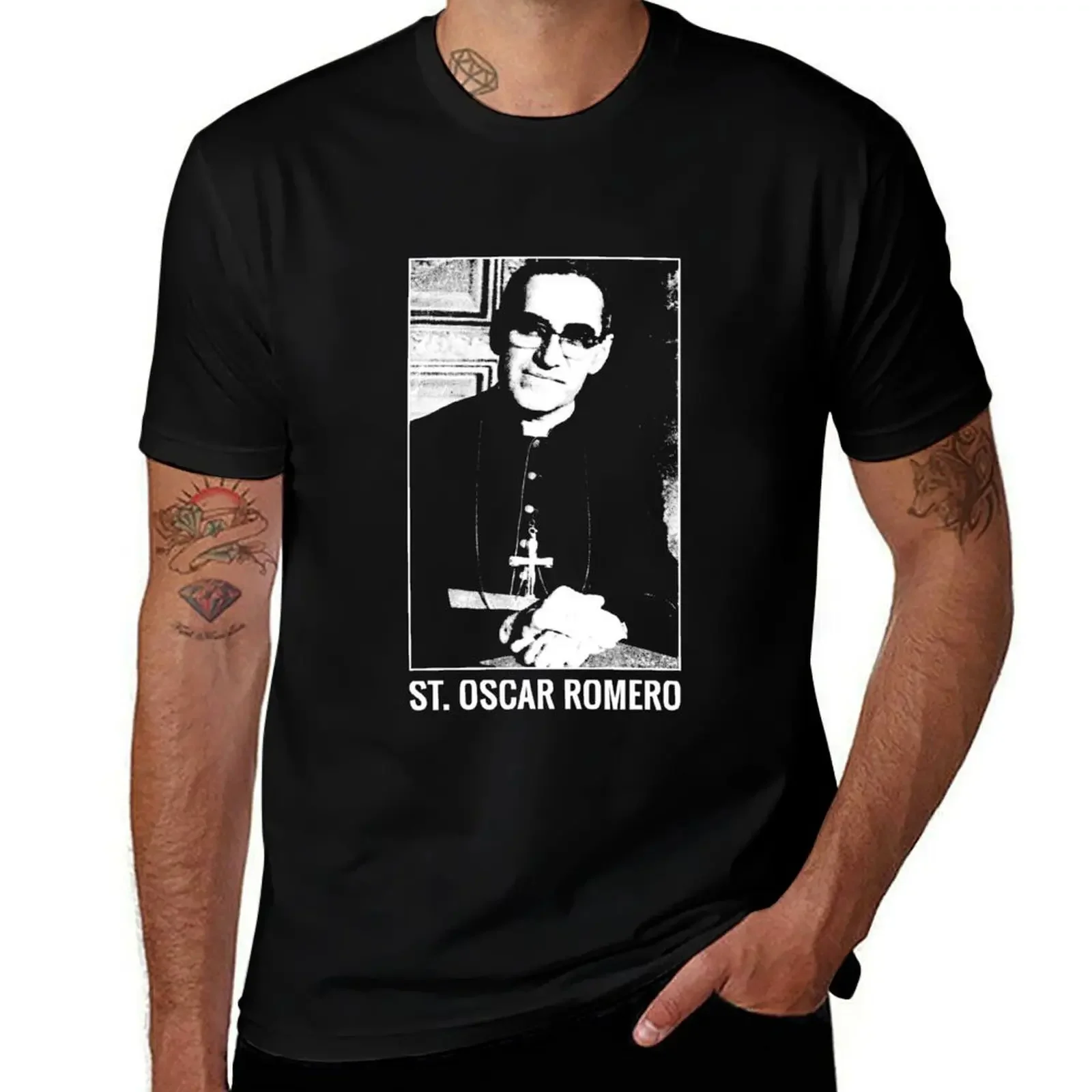 

St Oscar Romero Saint Archbishop Catholic Christian T-Shirt fashion shirts customizeds mens graphic t-shirts