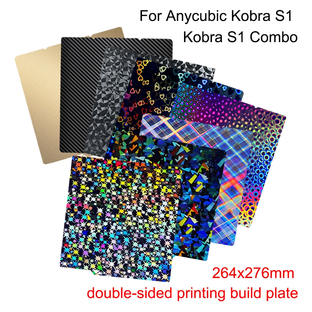 

PEO PET PEI PEY Print Plate for Anycubic Kobra S1/S1 Combo Build Plate 264x276mm Spring Steel Sheet 3D Printing Heated Bed Parts