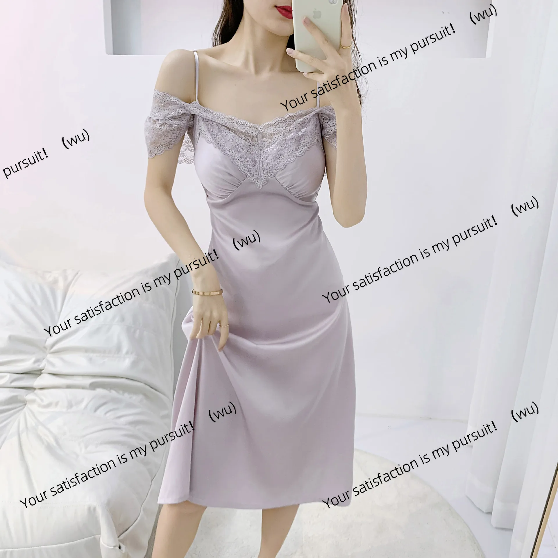 

Новая сексуальная ночная рубашка, женские летние подтяжки, пижамы из ледяного шелка, пижамы из чистого желания с принтом и накладками на грудь