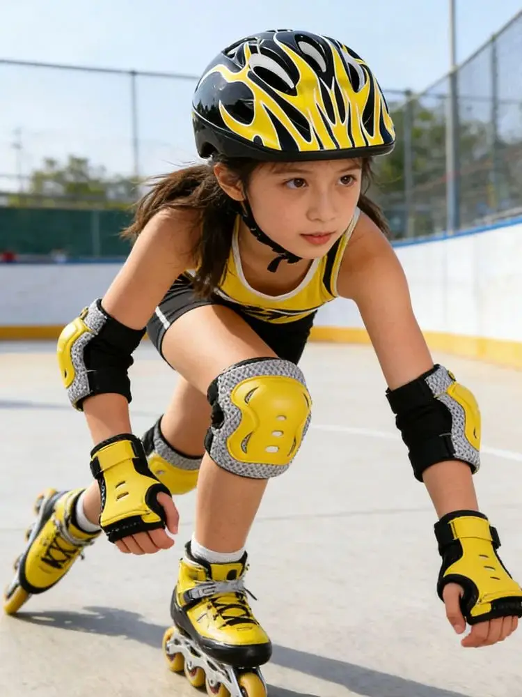 AliExpress NONE Skateboard Bike Helmet for kids Adjustable Knee Elbow Pads Wrist Guards Protective Gear Helmets Set Teens for Bicycle Cycling