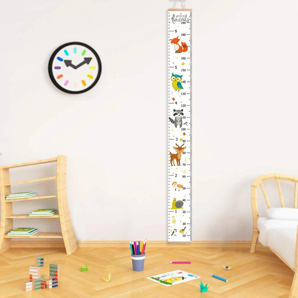 Height Chart for Kids Canvas Wall Hanging Growth Chart Nursery Height Measuring Ruler for Baby Bedroom