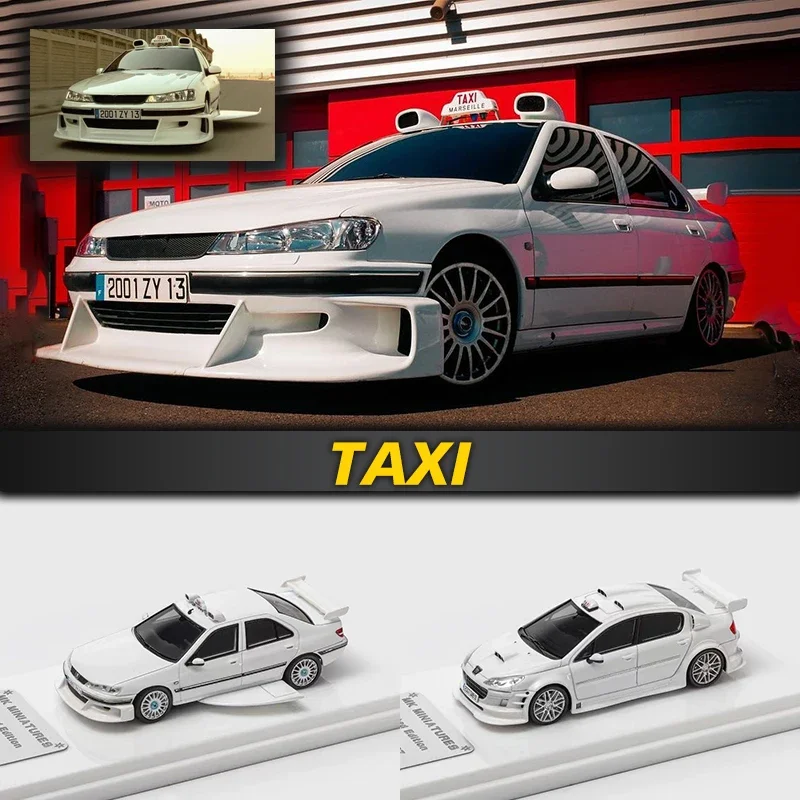 

MK Miniatures 1:64 406 407 Sedan D80 TAXI resin Diorama Car Model Collection Miniature Toys