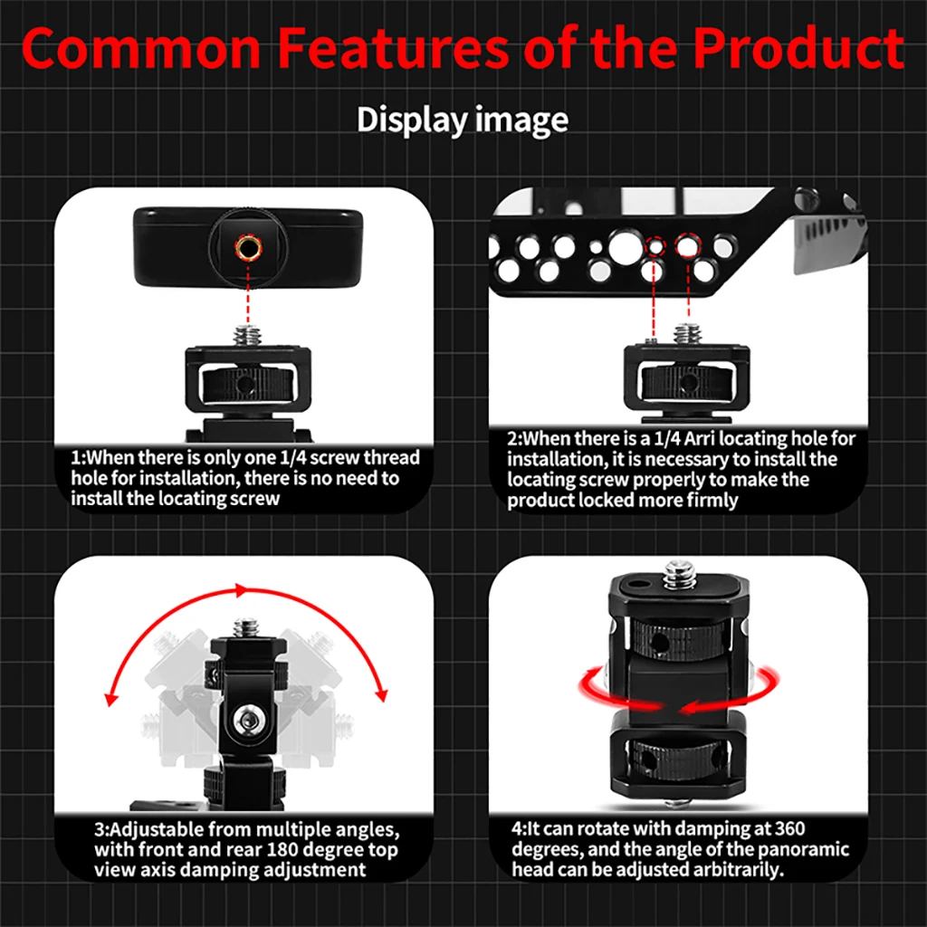 Monitor EVF Ständer Halter Kaltschuh Halterung für SLR Kamera Käfig Feld Monitor Mikrofon Blitzschuh Einstellbare Stabilisator Halterung – Detail 29