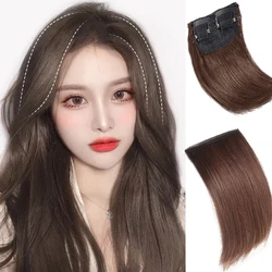 4Inch Synthetic Clip In Hairpiece Hairpin One Piece Seamless Artificial Hair Pad Black Natural Hair Extensions Fake for Women