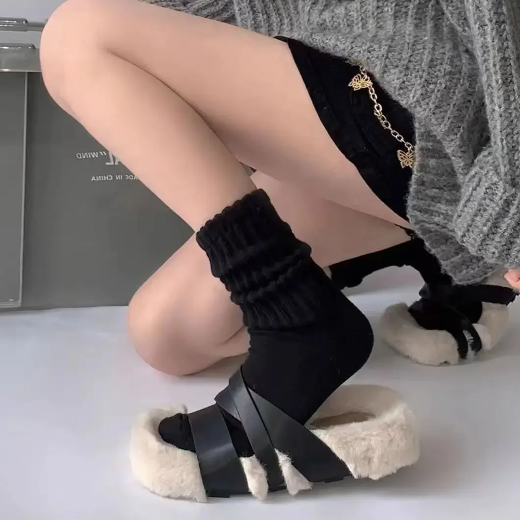 Socks Woman Autumn And Winter Lolita Cute Girls JK Cotton White Short Socks Thick Korean Fashion Socks for Women