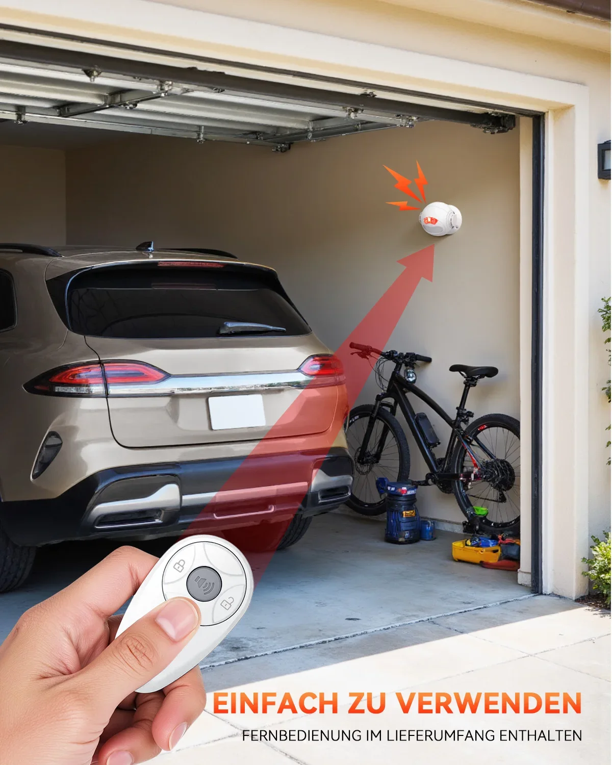 Elecpow 120dB Loud PIR Motion Alarm With Remote Wireless 433MHz Infrared Motion Sensor Detector Alarm/Doorbell Security System