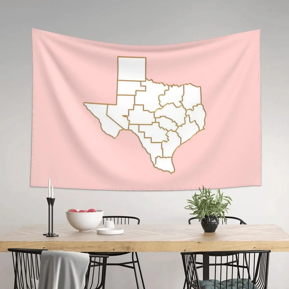 

White and pink Texas map Tapestry Wall Mural Wall Hanging Decor Room Decorations Tapestry