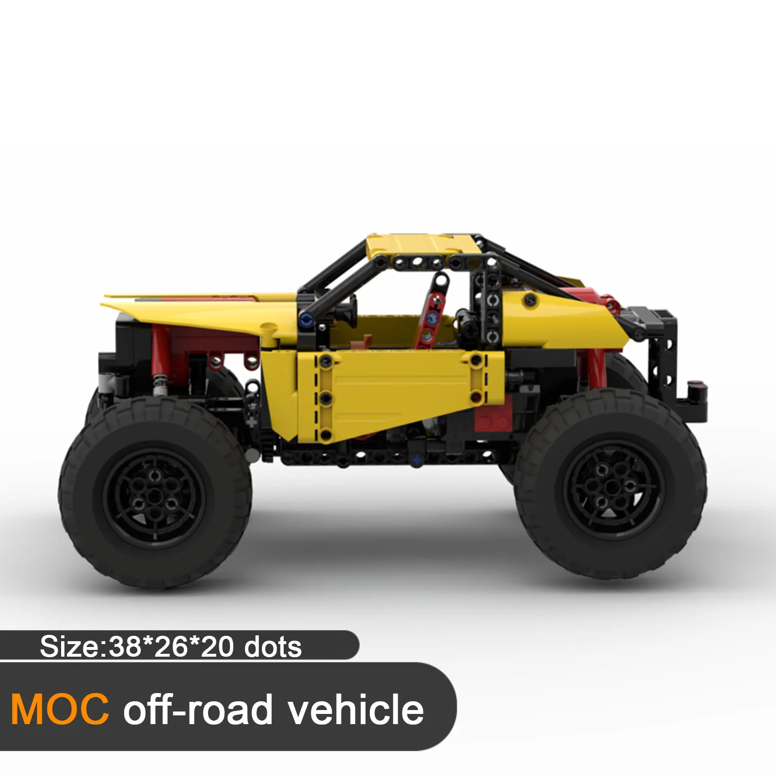 Kit de modelo de veículo off-road 4wd com suspensão independente, tijolos técnicos de controle remoto, brinquedo de esteira mecânica de alta tecnologia