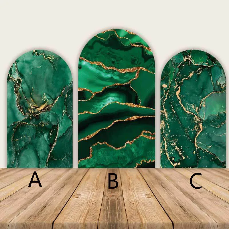 

Mehofond Custom 2-Sided Green Gold Marble Birthday Party Wedding Bride Shower Covers Chiara Arch Background Decor Backdrop Photo