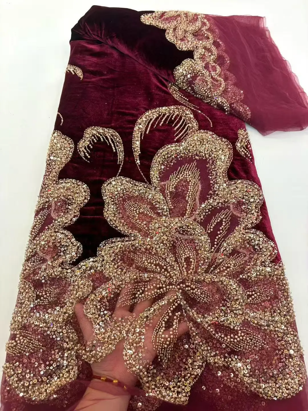 

Прибытие, африканская нигерийская вышивка, бархатный тюль, кружево, элегантный французский бисер, кружевная ткань с блестками для шитья свадебных платьев