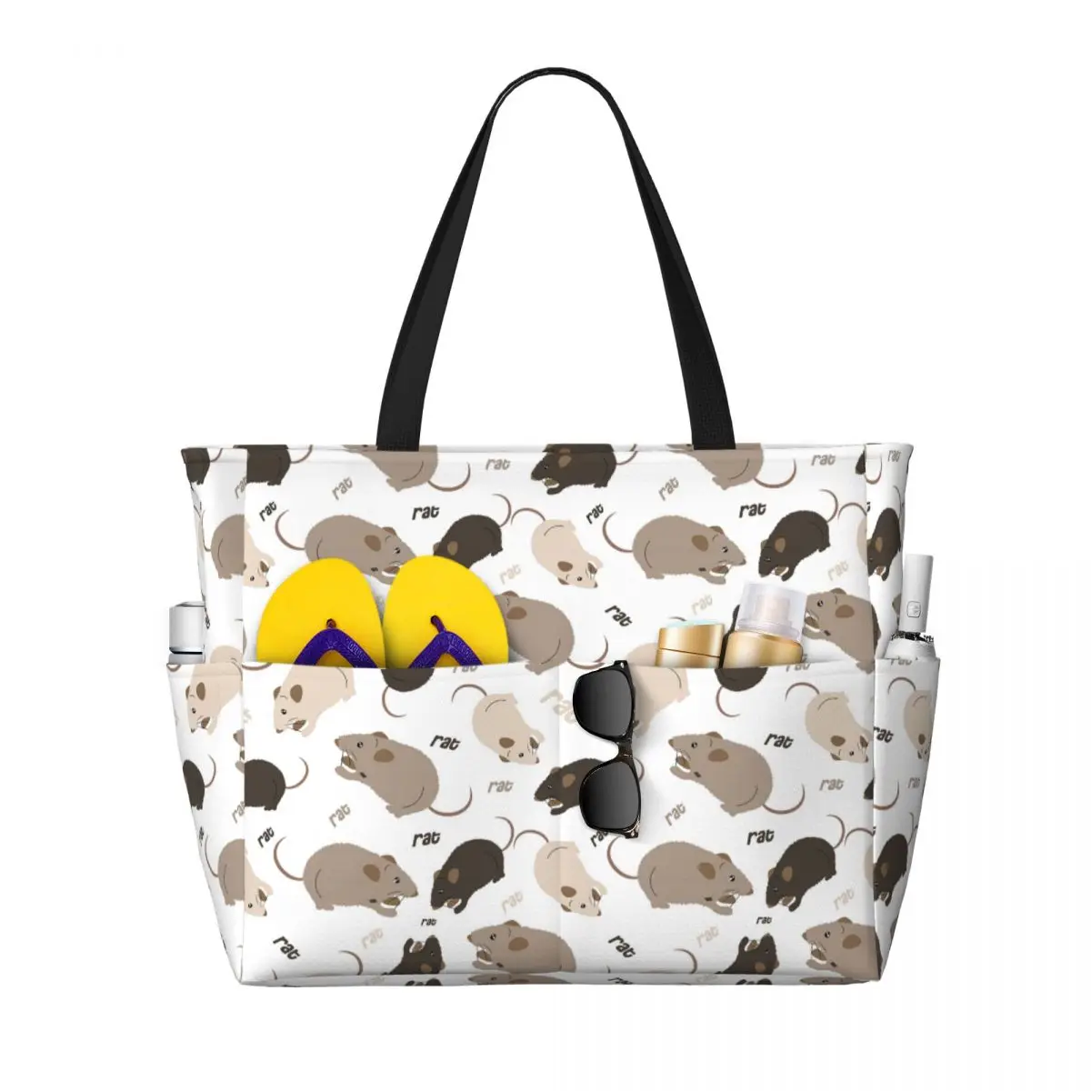 

Rat Pattern Beach Tote Bag Sport Gym Yoga Duffle Large Tote Bag Women Travel Bag Fitness bag