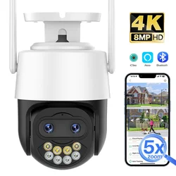 Outdoor 8MP PTZ WiFi 5X Zoom Camera 4MP Human Detection PTZ Camera Dual Lens Security Surveillance Camera iCsee