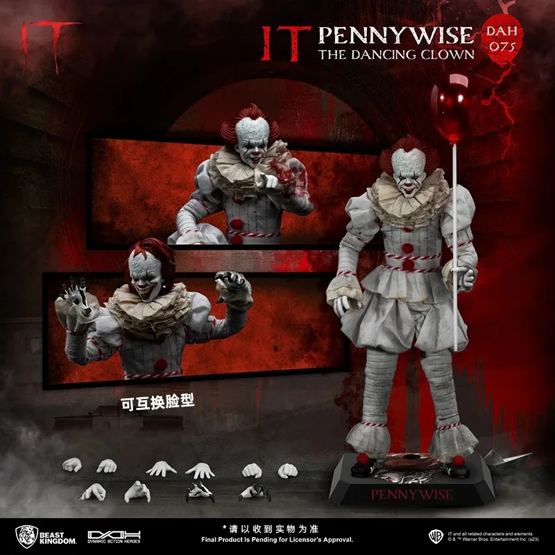 Original Beast Kingdom 1/12 Scale It Joker Resurrected Series Pennywise Articulated Collectible Action Figure Ornament for Boys