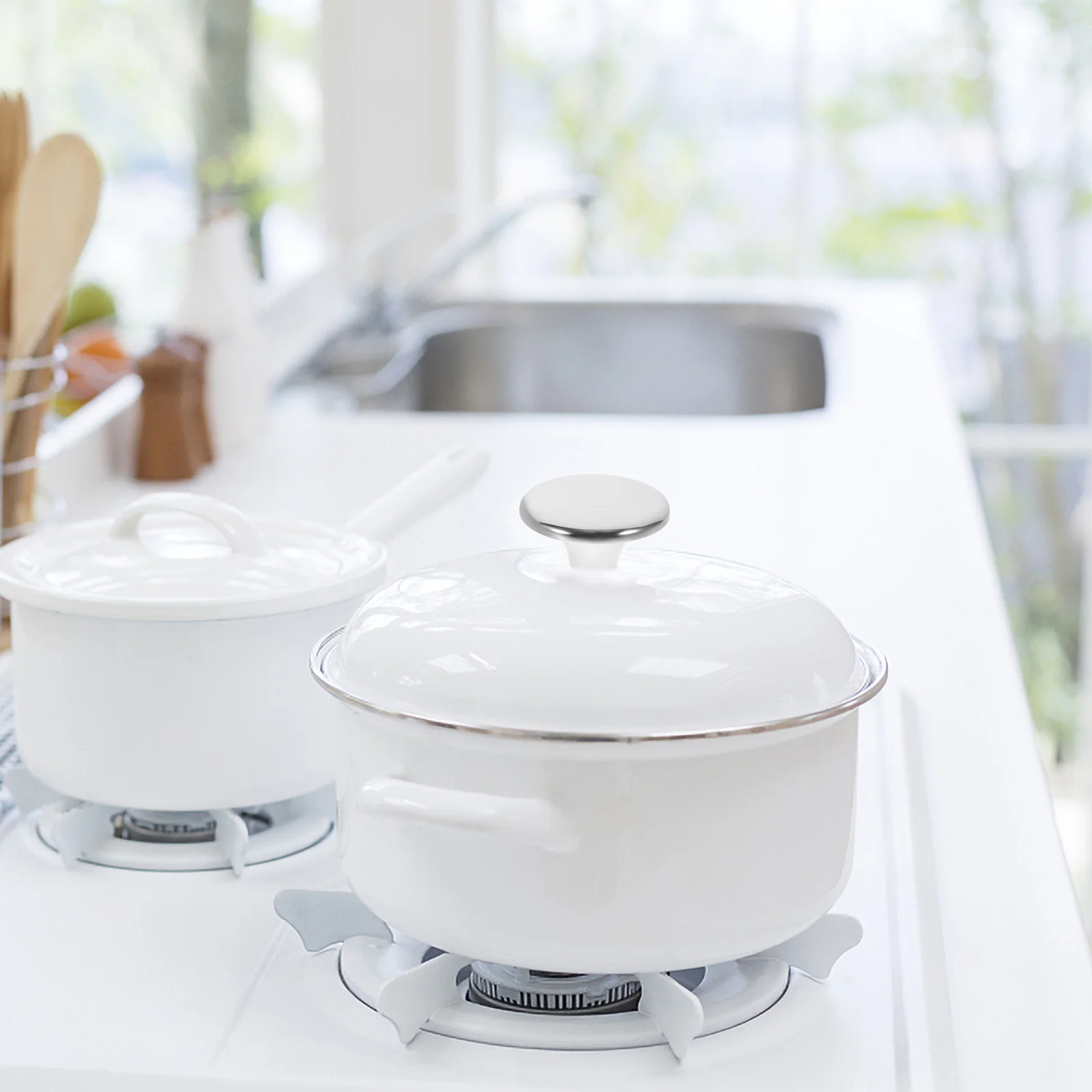 

2Pcs Stainless Steel Lid Knobs Replaceable Pot Cover Handles Anti-Scalding Universal Fit for Cookware Heat Resistant Kitchen