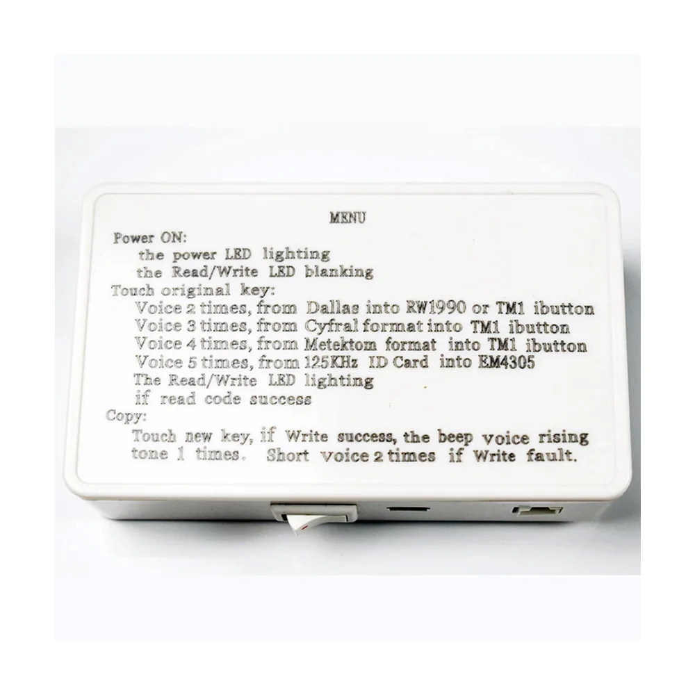 TM iButton Programmer DS1990A Duplicator Cloner Copier 125Khz RFID Reader Writer RW1990 Key Token RFID/TM Keyfob duplicator