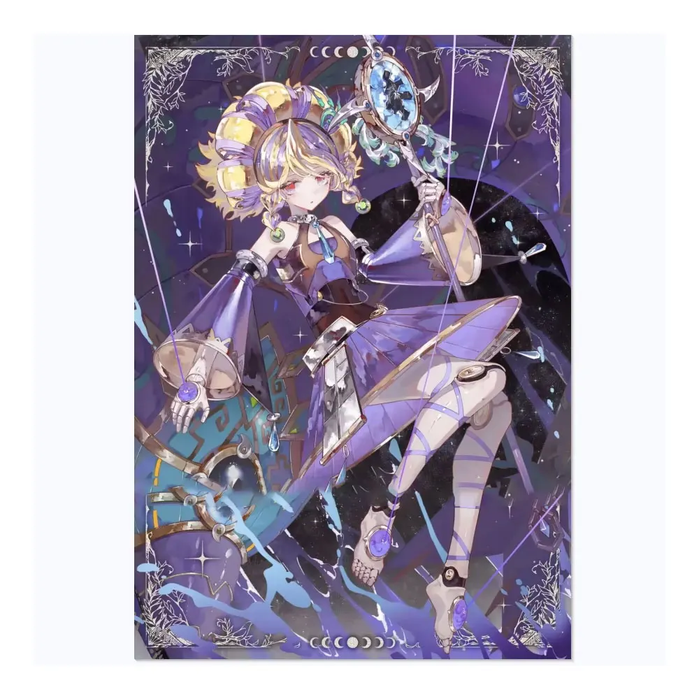 63x90mm60PCS Holographic Sleeves YUGIOH Card Sleeves Illustration Anime Protector Card Cover for Board Games Trading Cards