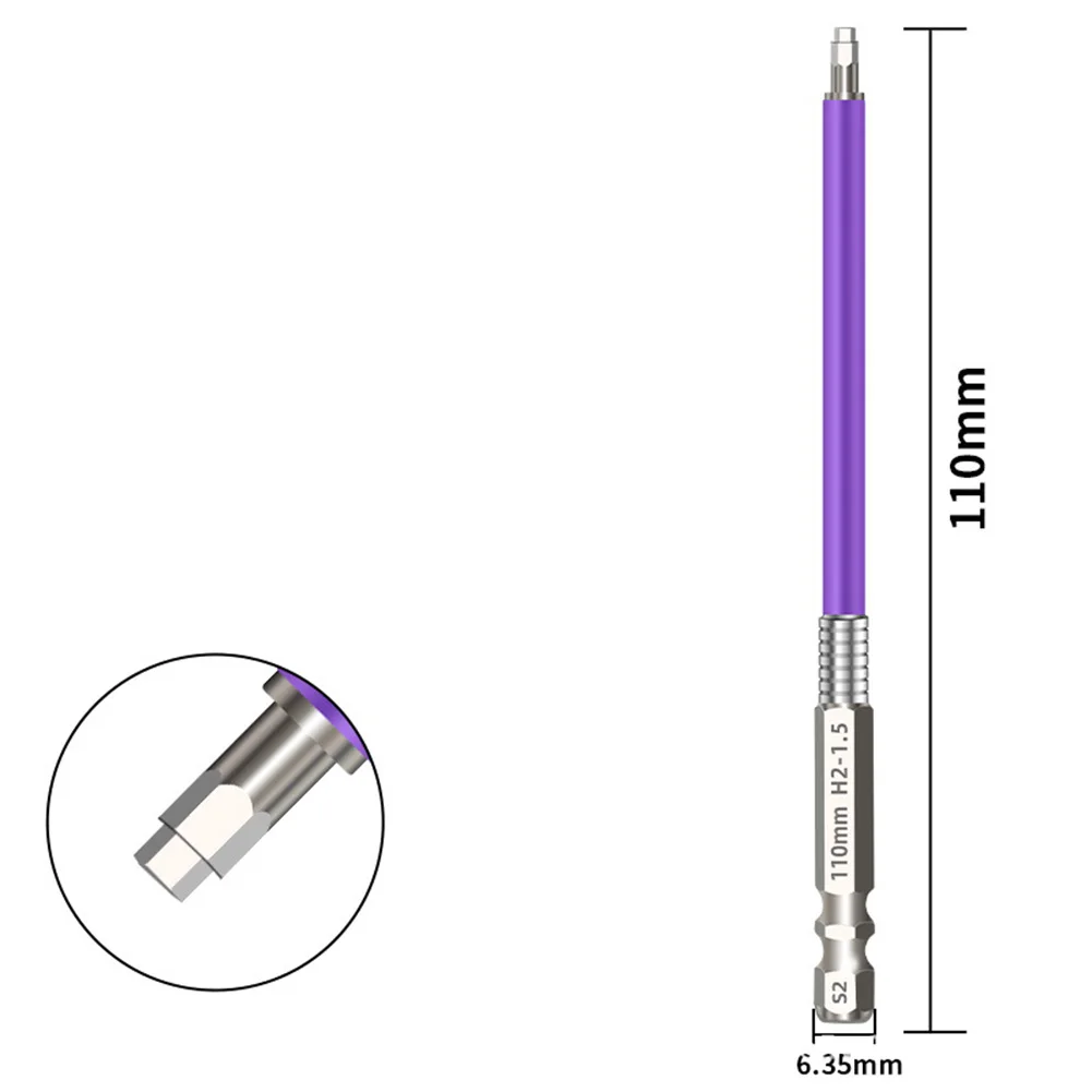 

6pcs Electric Screwdriver Bits with Hex Shank for Power Drills and Cordless Drivers with Optimized Socket Geometry