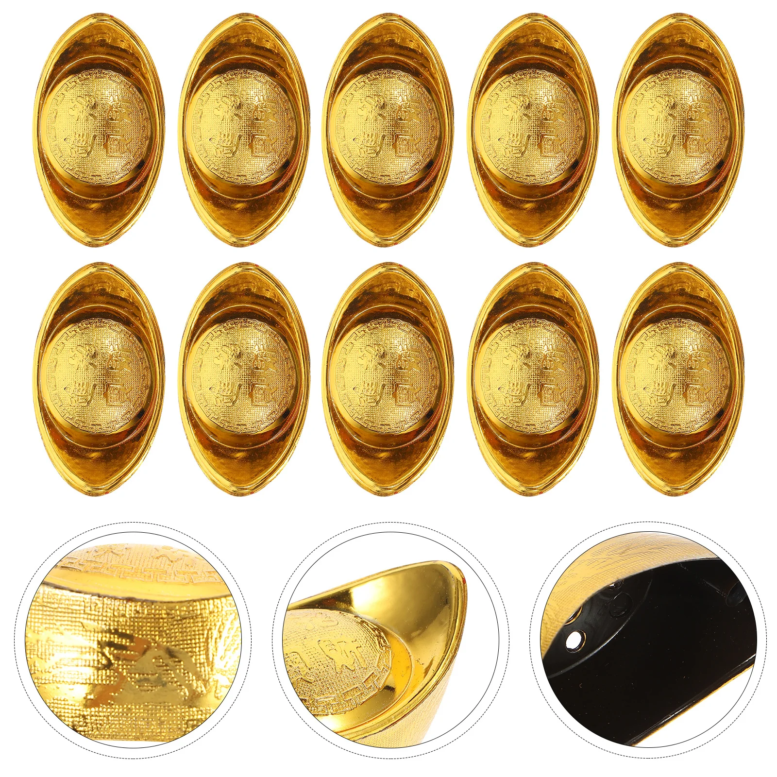 

20Pcs Gold Ingot Shape Candy Box Lightweight Plastic Storage Case Party Favor Holder Candy Wrapping Box Sweets Container