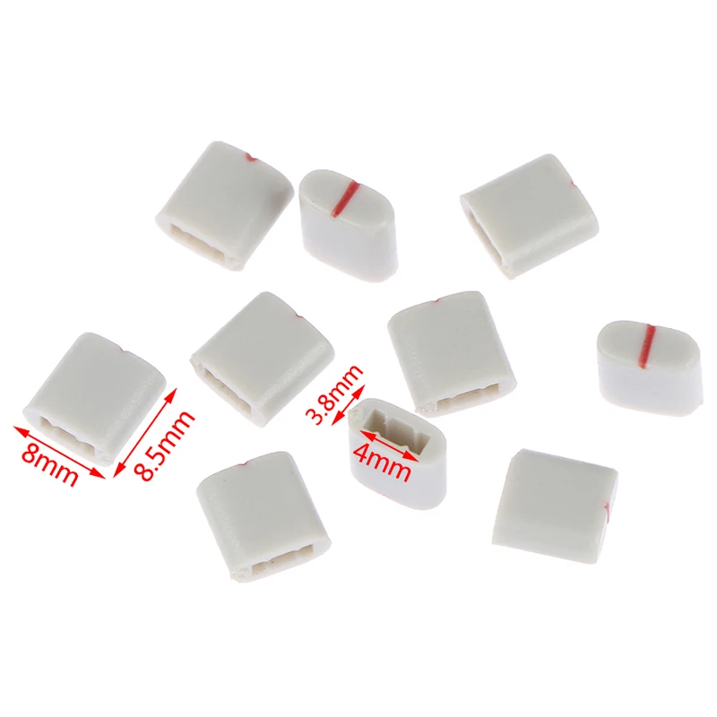 10 Uds. Tapa atenuadora de potenciómetro ecualizador/agujero 4MM gris rojo/mango de plástico tapa de perilla atenuadora de potenciómetro recto