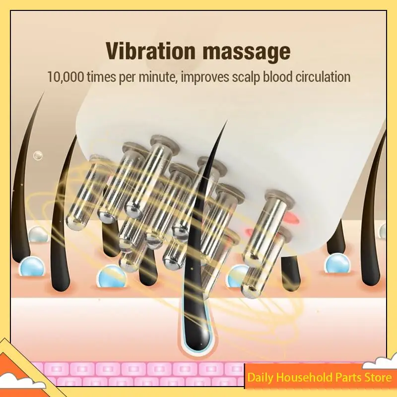 【تخفيضات كبيرة】مشط تدليك فروة الرأس للعلاج بالضوء الأحمر وعلاج الشعر وزيت الشعر ومجموعة واحدة من ABS