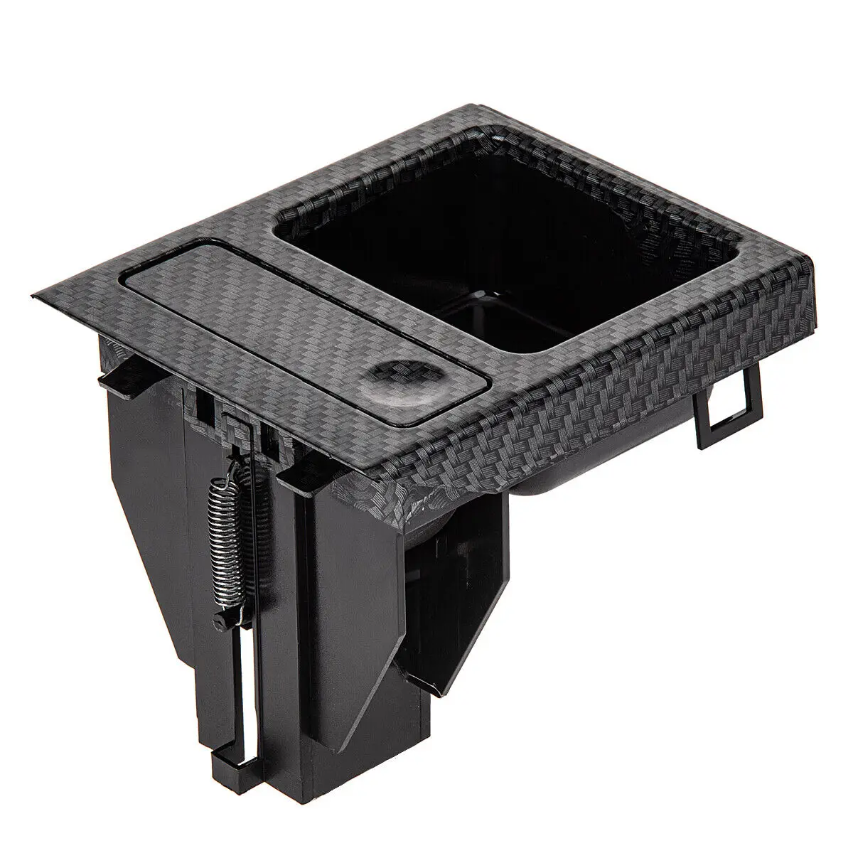 Carbon Fiber Look Car Double Hole Car Front Center Console Storage Box Coin Holder+Cup Holder For BMW3 series E46 51168217955
