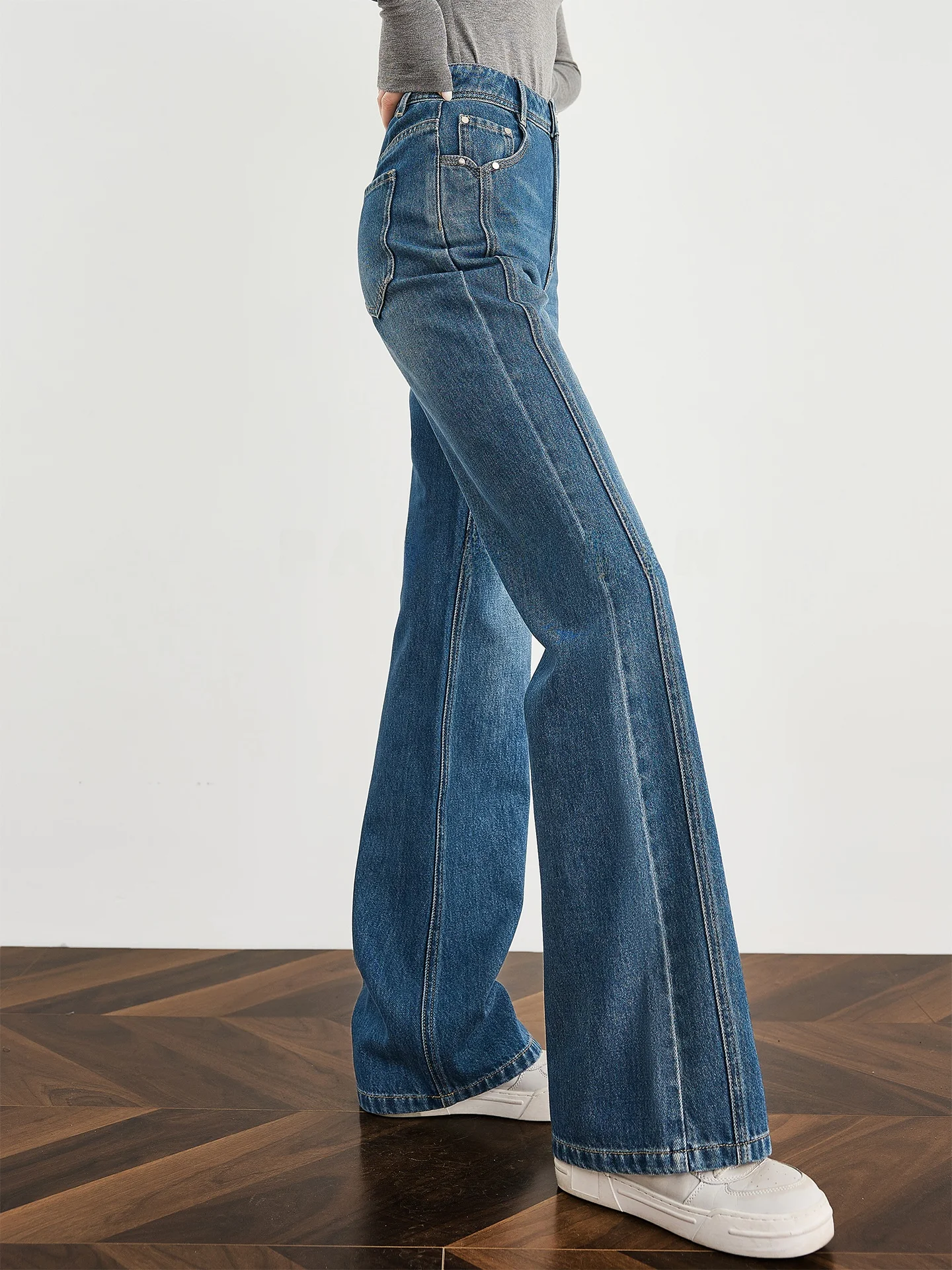 

Джинсы FALIN с высокой талией, зауженные, для высоких женщин, с удлиненными штанинами, для повседневной носки, зимние, из смесового хлопка